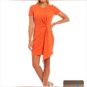 Badgley Mischka Asymmetrical Orange Dress